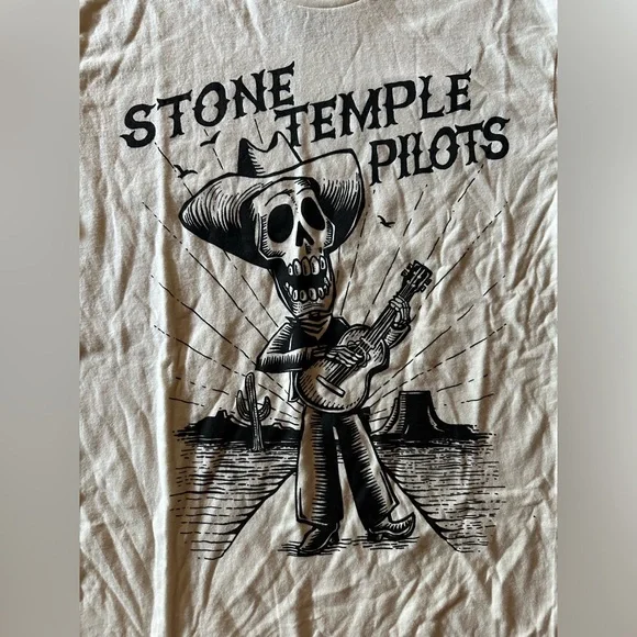 NWT Stone Temple Pilots Singing Skeleton Cowboy 🤠 T-shirt size medium - Picture 3 of 7